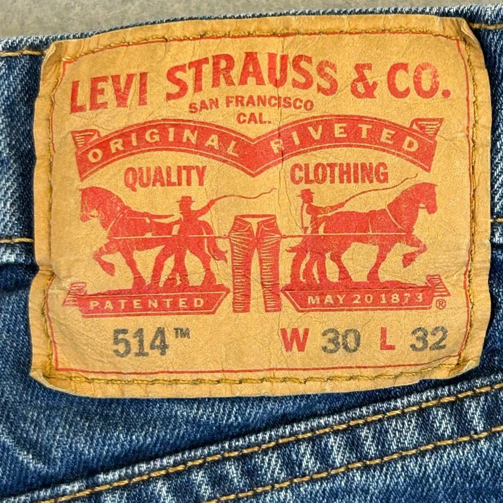 Levi's 514 Jeans Mens 30x32 (30x30) Blue Medium Wash Denim Straight Fit Classic